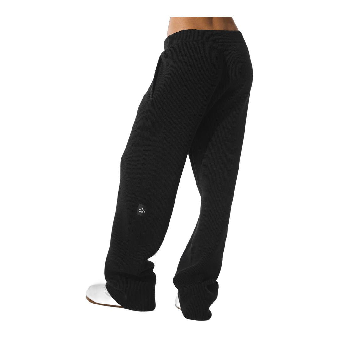 alo Domain Rib Knit Sweatpant - Black by Alo Yoga