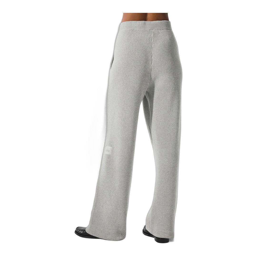 alo Domain Rib Knit Sweatpant - Athletic Heather Grey by Alo Yoga