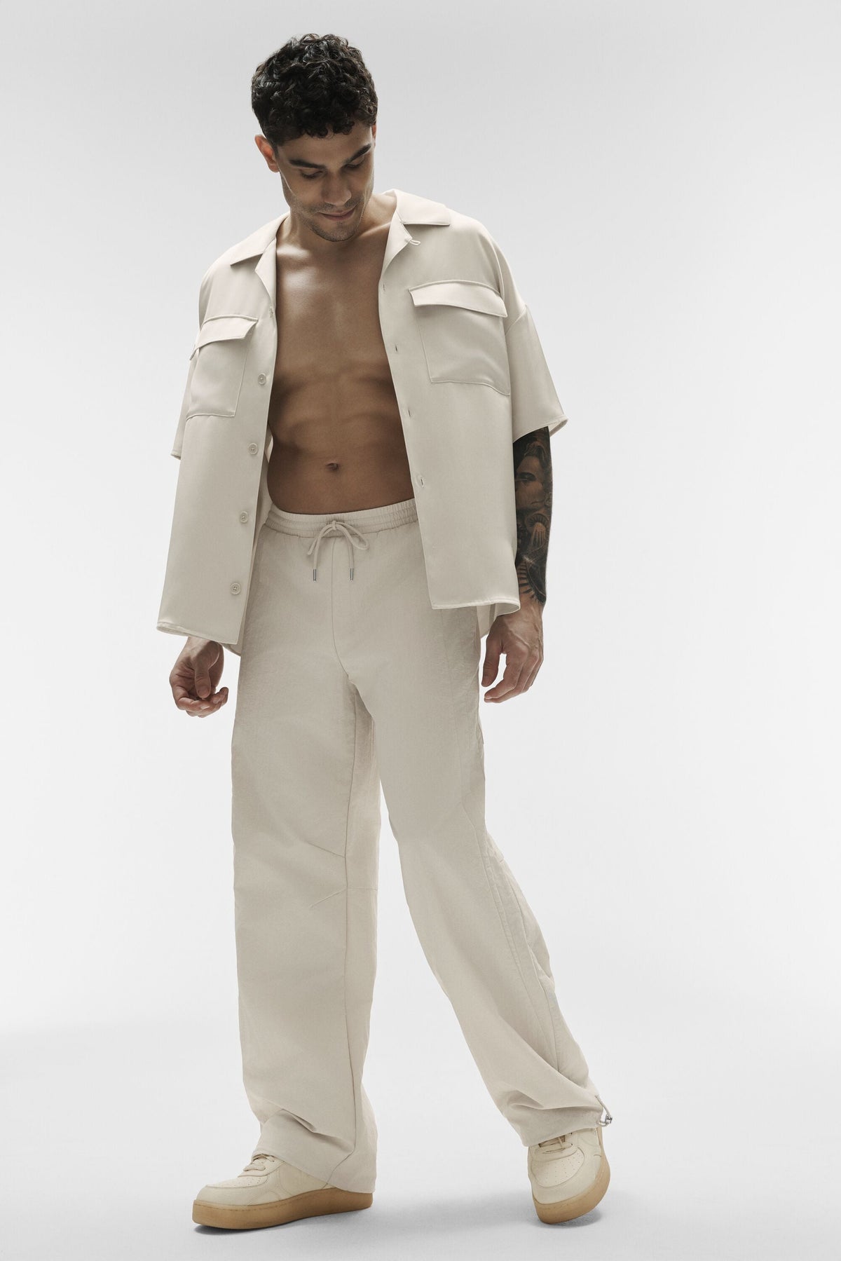 Alo Yoga Takeaway Track Straight Leg Pant in Bone, product image 5 of 5