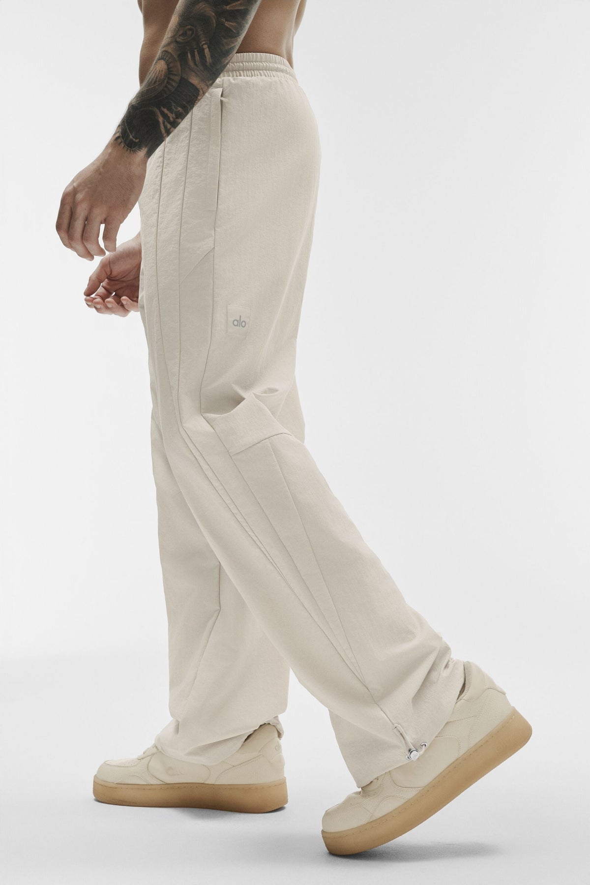 Alo Yoga Takeaway Track Straight Leg Pant in Bone, product image 4 of 5