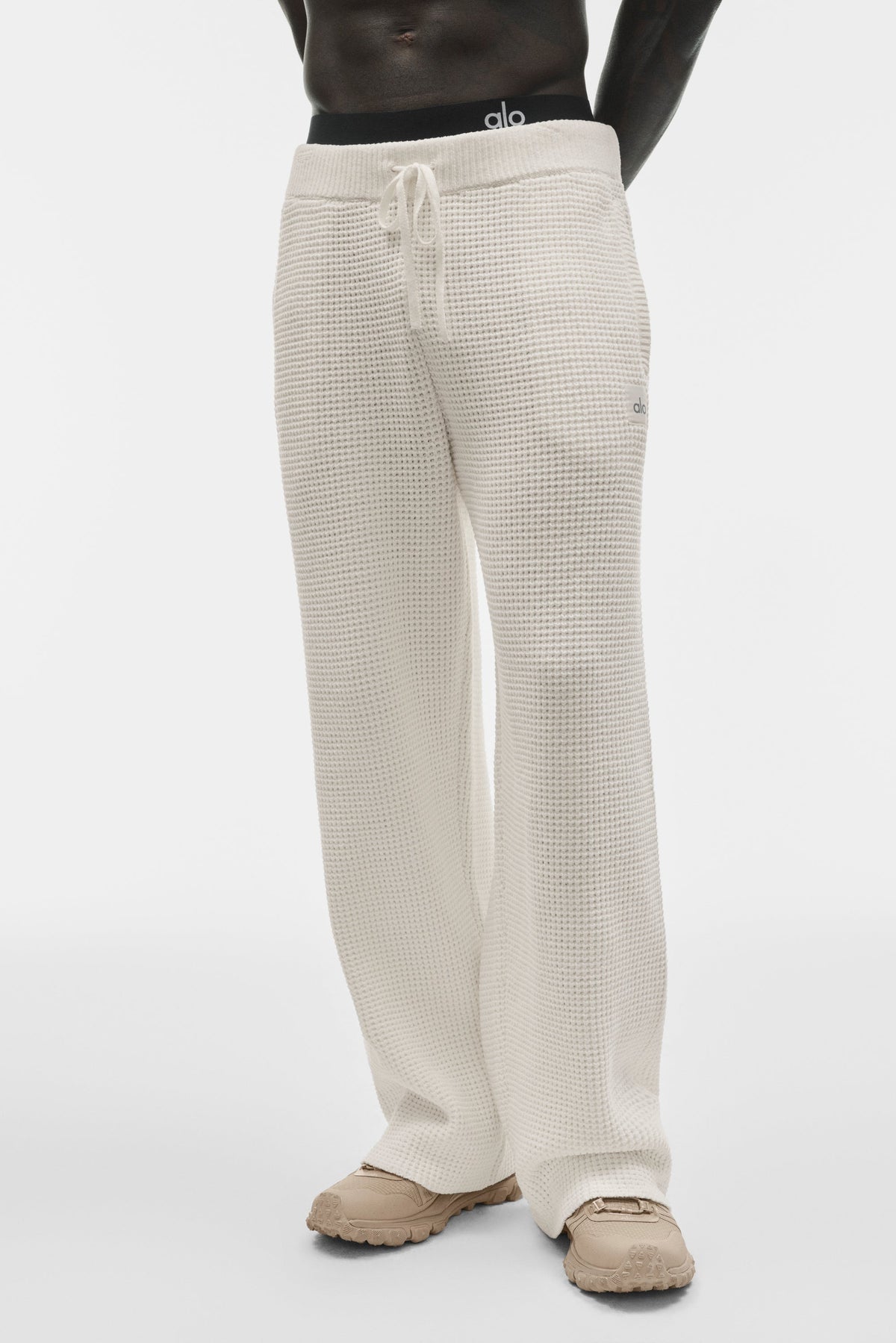 Alo Yoga Waffle Chenille Edition Straight Leg Pant in Ivory