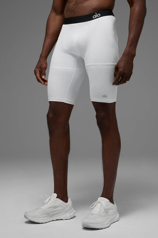 9" Flight Compression Short - White (M6118R)