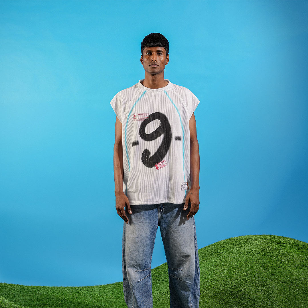9 Spray White Sleeveless T Shirt by oddnoteven