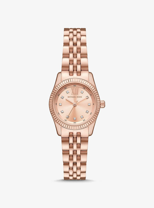 Women's Petite Lexington Pavé Rose Gold-Tone Watch MK4739
