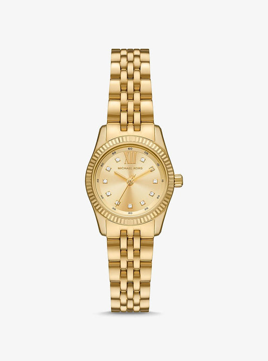 Women's Petite Lexington Pavé Gold-Tone Watch MK4741