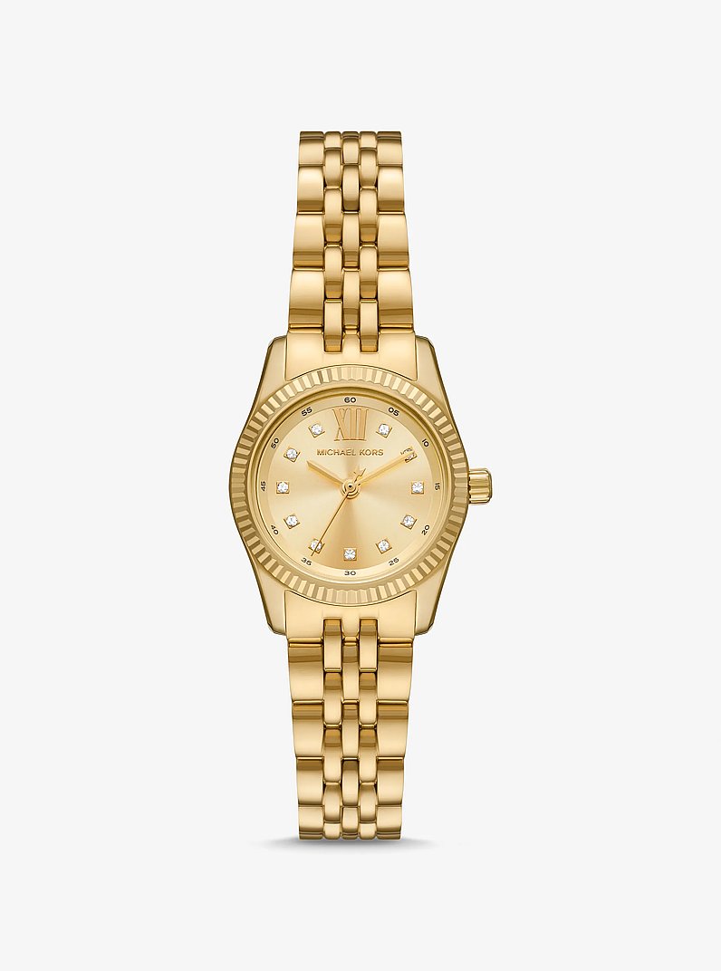 Women's Petite Lexington Pavé Gold-Tone Watch MK4741