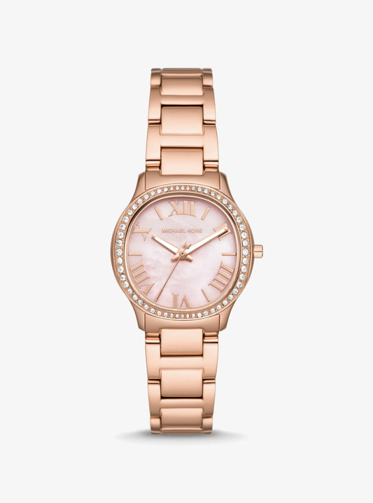 Women's Mini Sage Pavé Rose Gold-Tone Watch MK4823