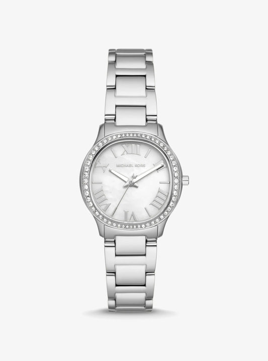 Women's Mini Sage Pavé Silver-Tone Watch MK4824