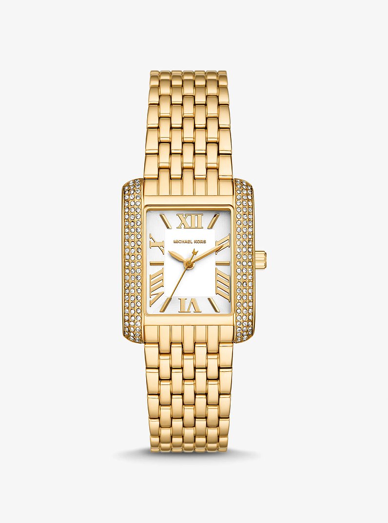Women's Petite Emery Pavé Gold-Tone Watch MK4826