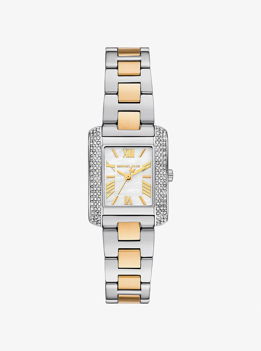 Women's Petite Emery Pavé Two-Tone Watch MK4882