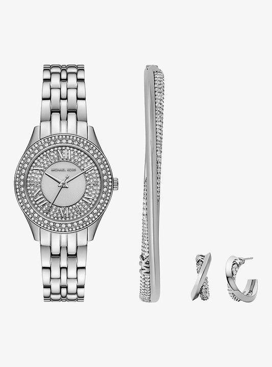 Women's Mini Harlowe Pavé Gold-Tone Watch and Jewelry Set MK4975SET