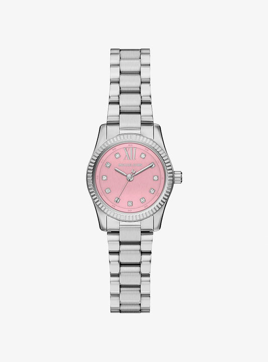 Women's Petite Lexington Pavé Silver-Tone Watch MK4996