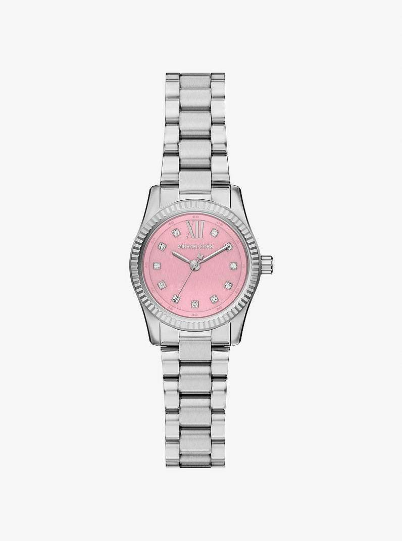 Women's Petite Lexington Pavé Silver-Tone Watch MK4996