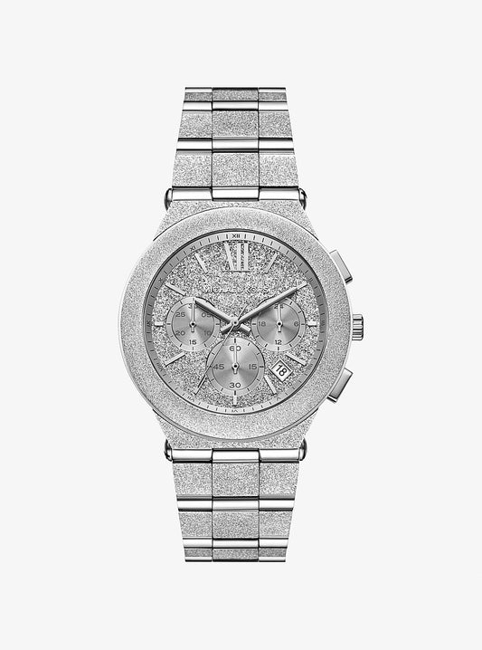 Women's Oversized Billie Frosted Silver-Tone Watch MK7558