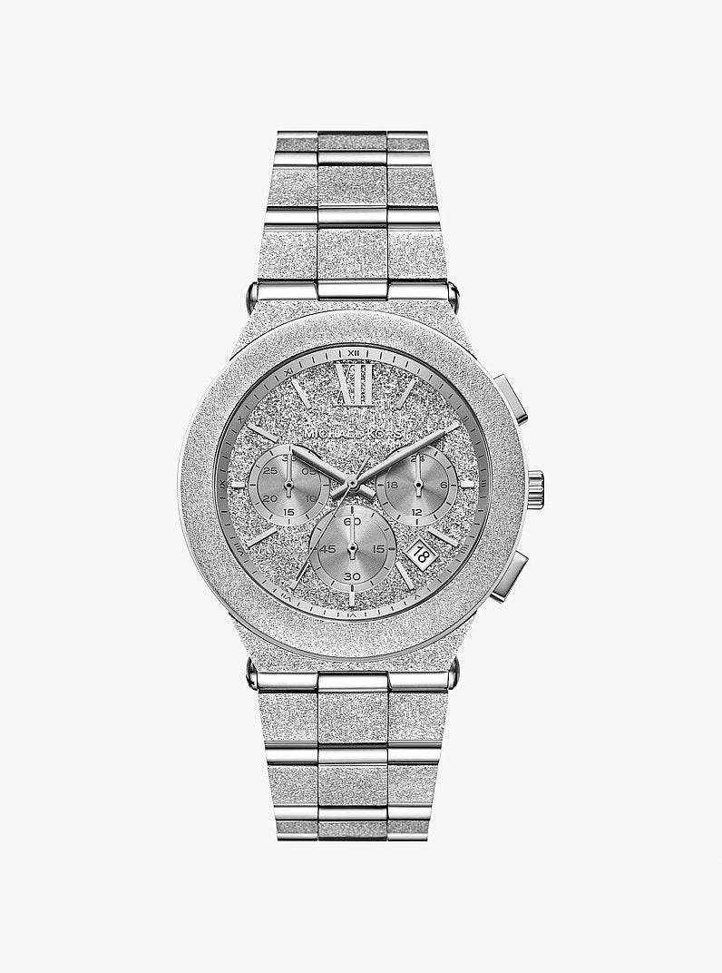 Women's Oversized Billie Frosted Silver-Tone Watch MK7558