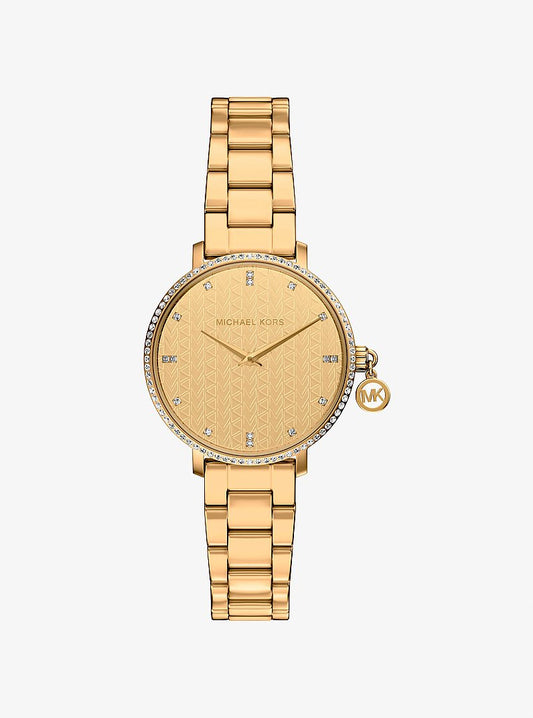 Women's Mini Pyper Pavé Gold-Tone Watch MK7572