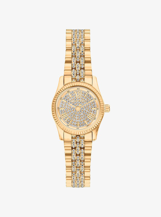Women's Petite Lexington Pavé Gold-Tone Watch MK7575