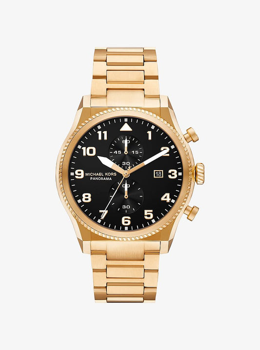 Men's Oversized Panorama Gold-Tone Watch MK9195