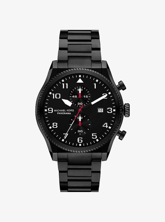 Men's Oversized Panorama Black-Tone Watch MK9198