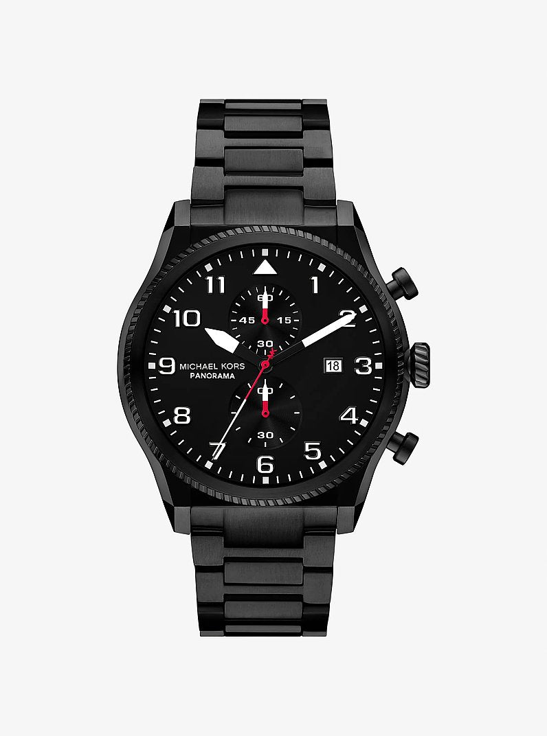 Men's Oversized Panorama Black-Tone Watch MK9198