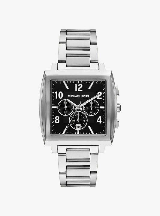 Men's Oversized Rhys Silver-Tone Watch MK9230