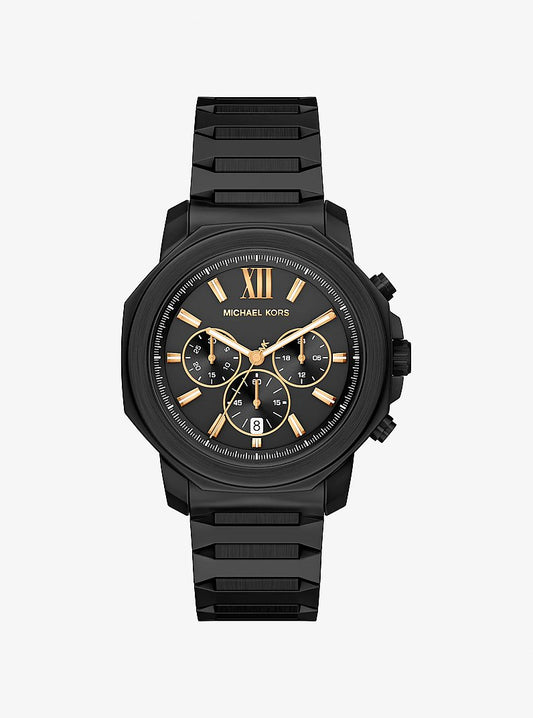 Men's Oversized Prescott Black-Tone Watch MK9252