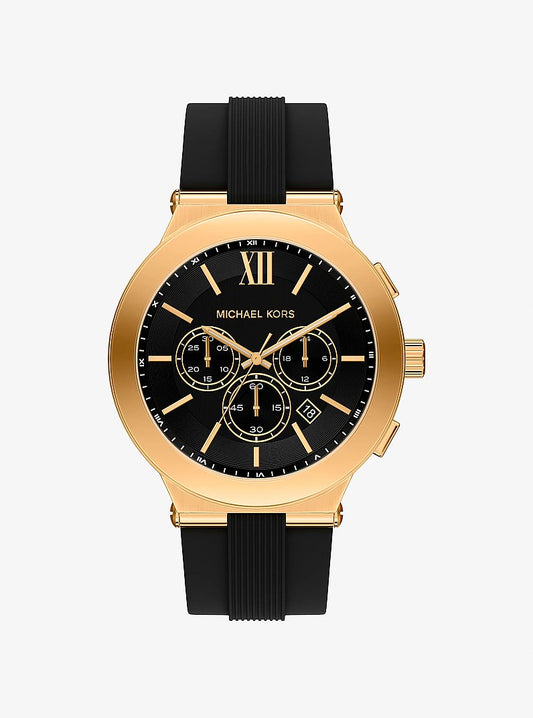 Men's Oversized Billie Gold-Tone and Silicone Watch MK9253