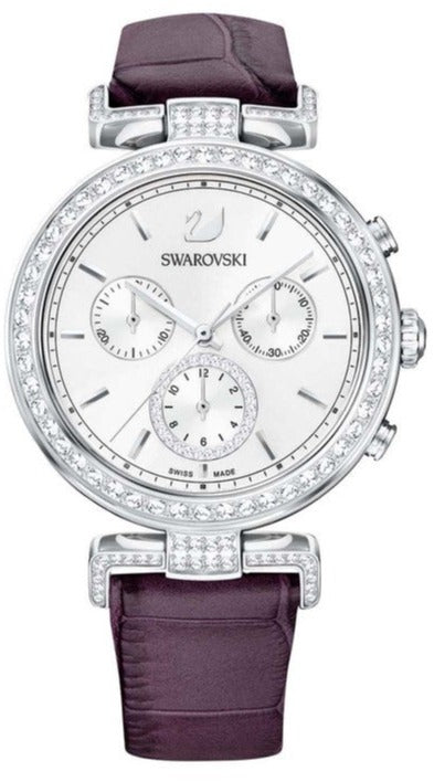 Swarovski Crystal watch, Leather strap, White, Stainless Steel — product photo (5296835)