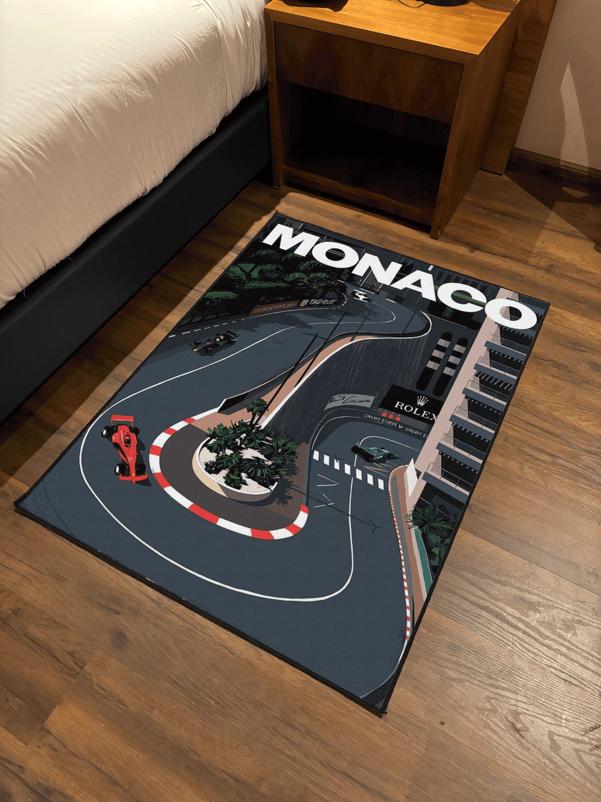 Monaco F1 fan art  Printed Washable Rug by THE DRIP CO. RUGS