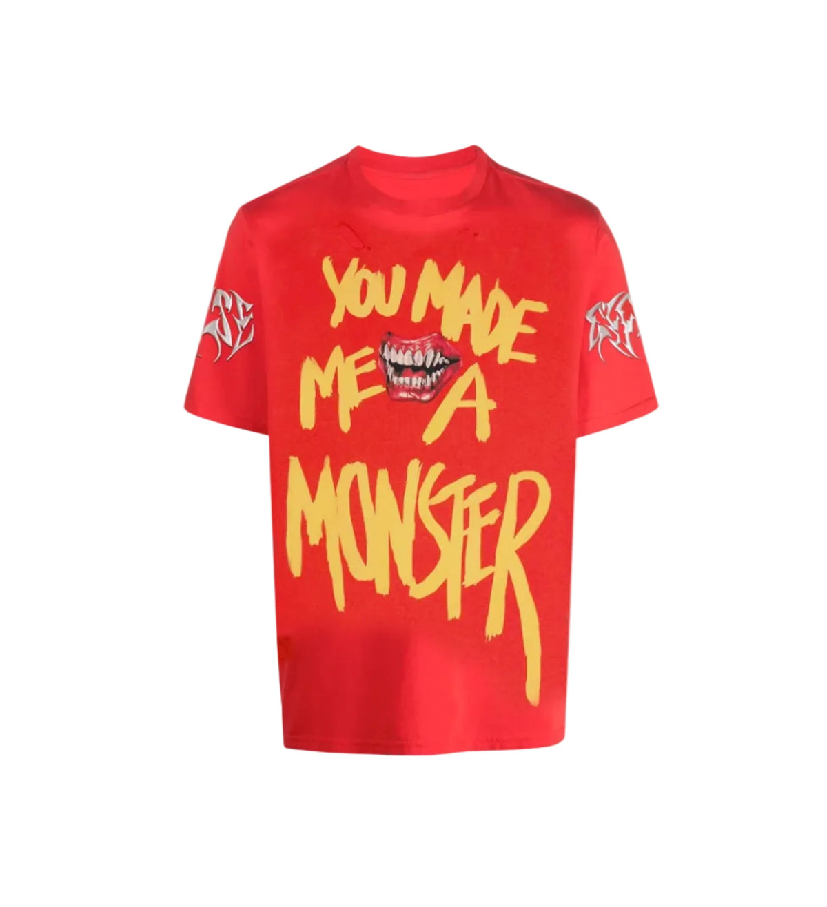 'Monstrosity' Distressed Metal Embroidered T-shirt by Cause & Effect