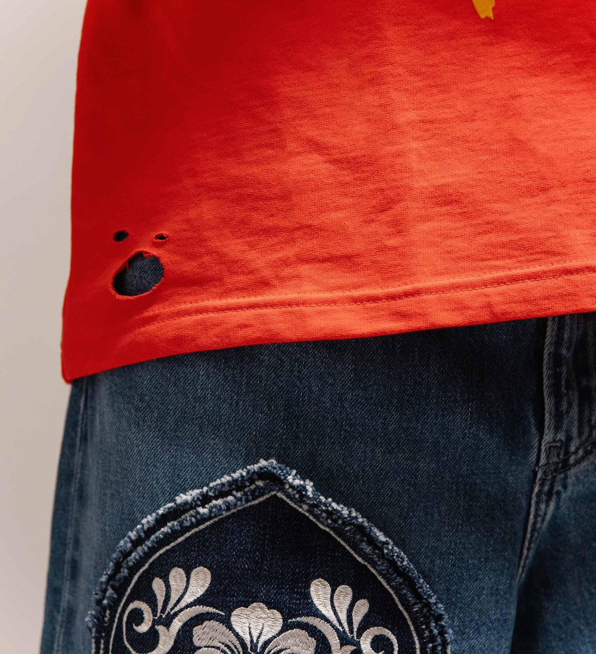 'Monstrosity' Distressed Metal Embroidered T-shirt by Cause & Effect