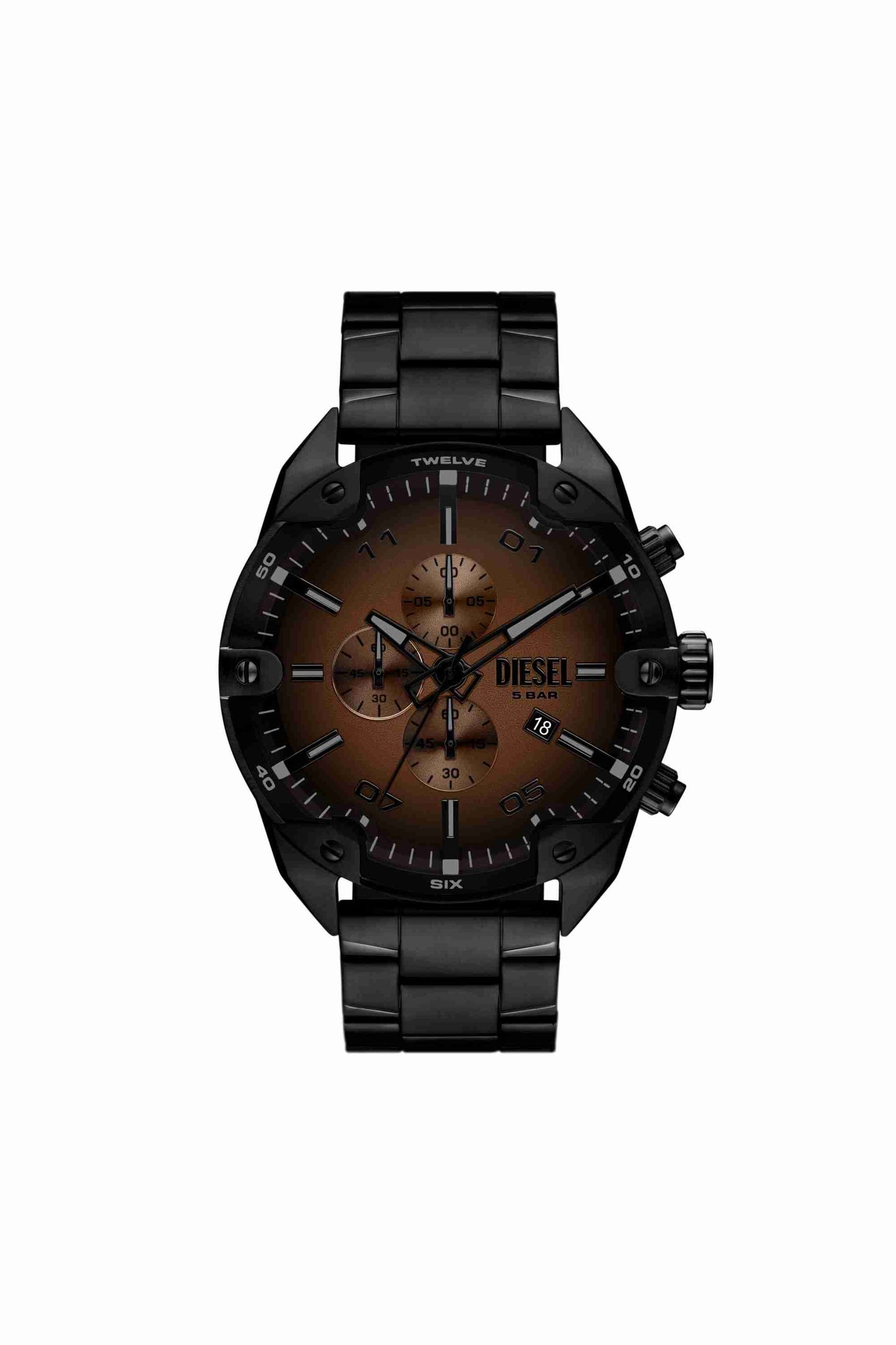 Black Spiked black stainless steel watch