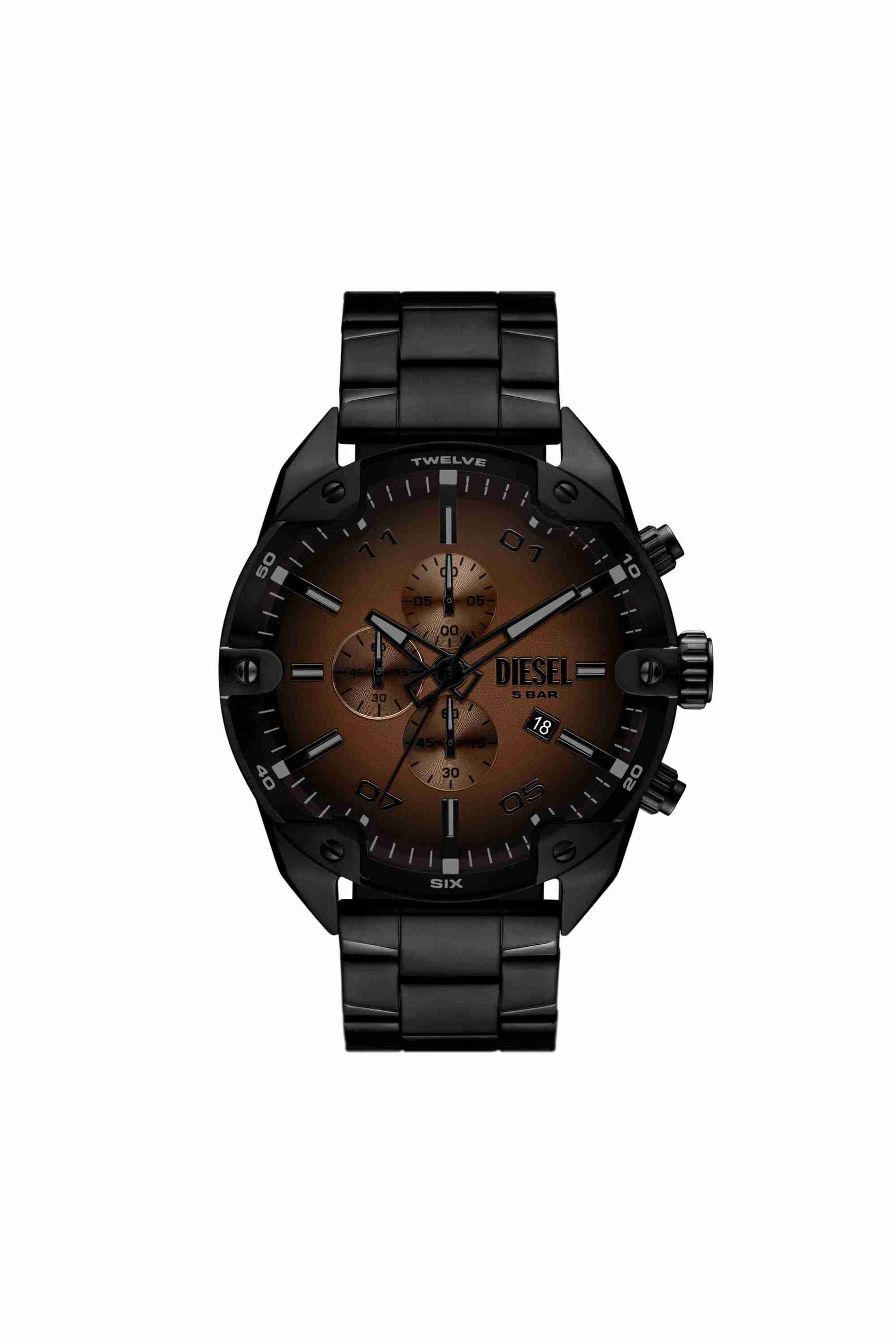 Black Spiked black stainless steel watch