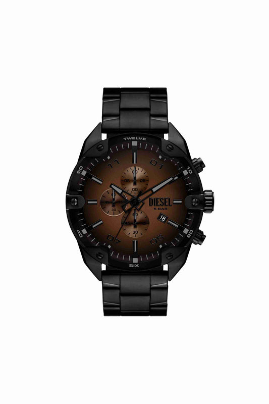 Black Spiked black stainless steel watch