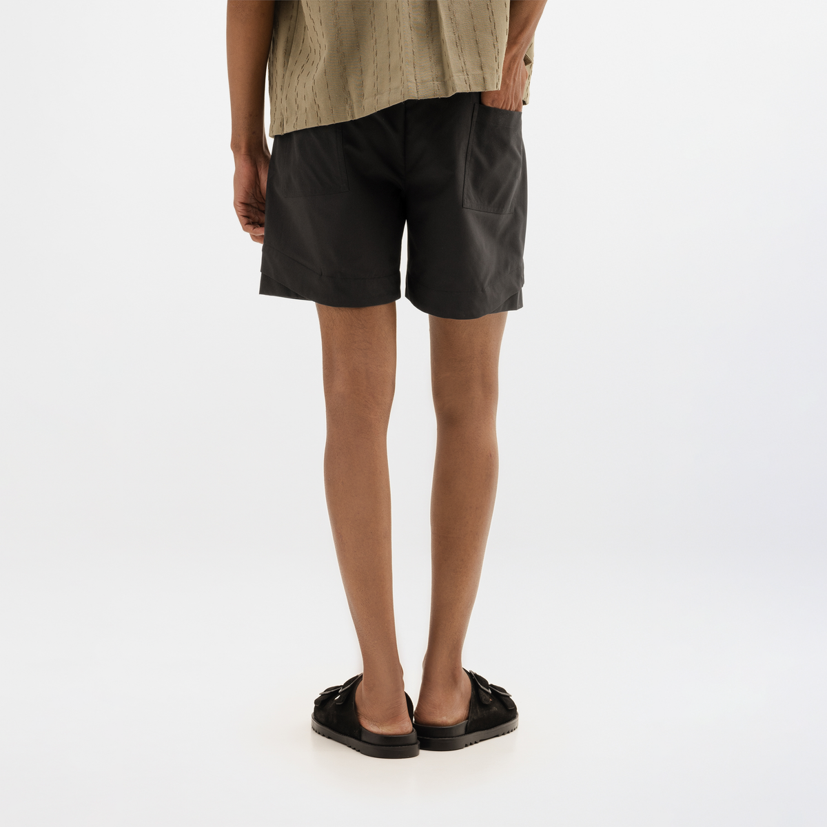 NYLON  SHORTS- BLACK by Warping Theories