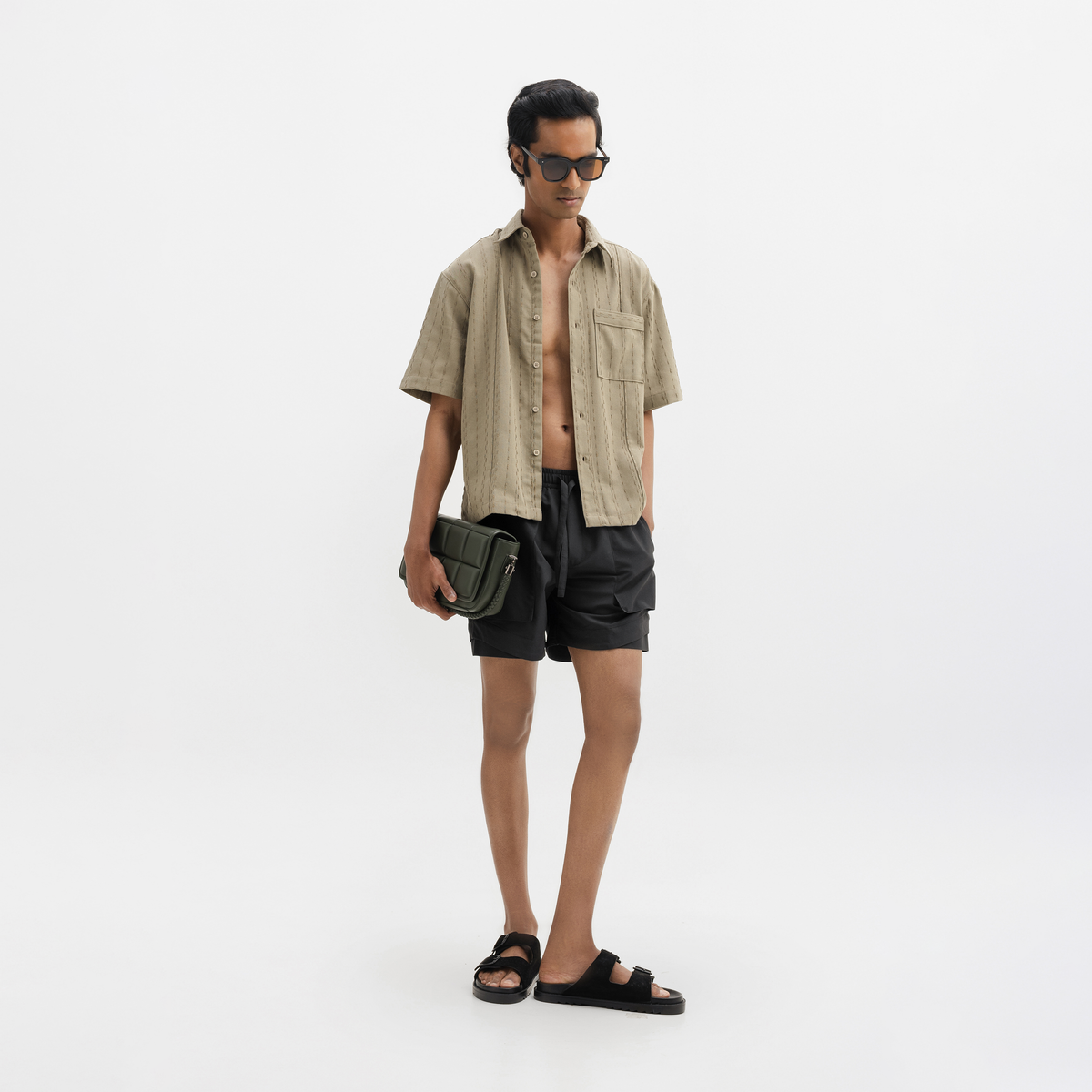NYLON  SHORTS- BLACK by Warping Theories