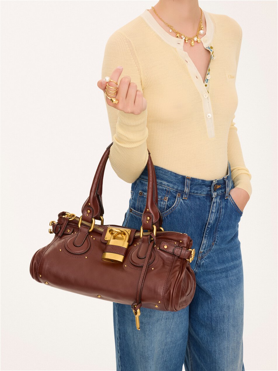 CHLOE Paddington bag in grained leather Crafty Brown by CHLOE