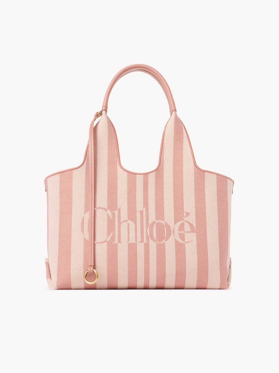 CHLOE Stripy east-west tote bag in jacquard Nougat by CHLOE
