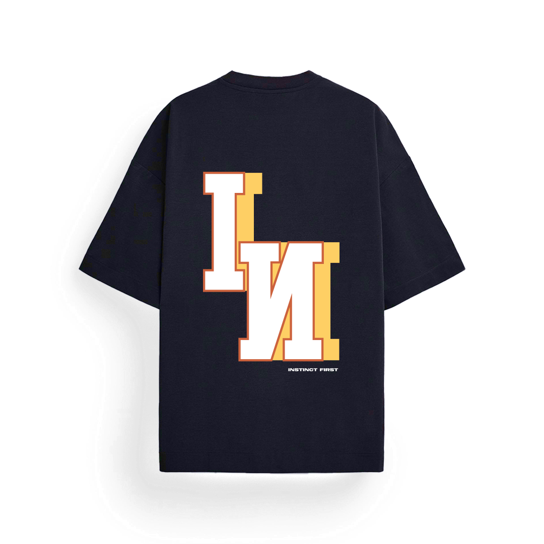 Bold IN - Oversized T-shirt (Navy Blue) by Instinct First