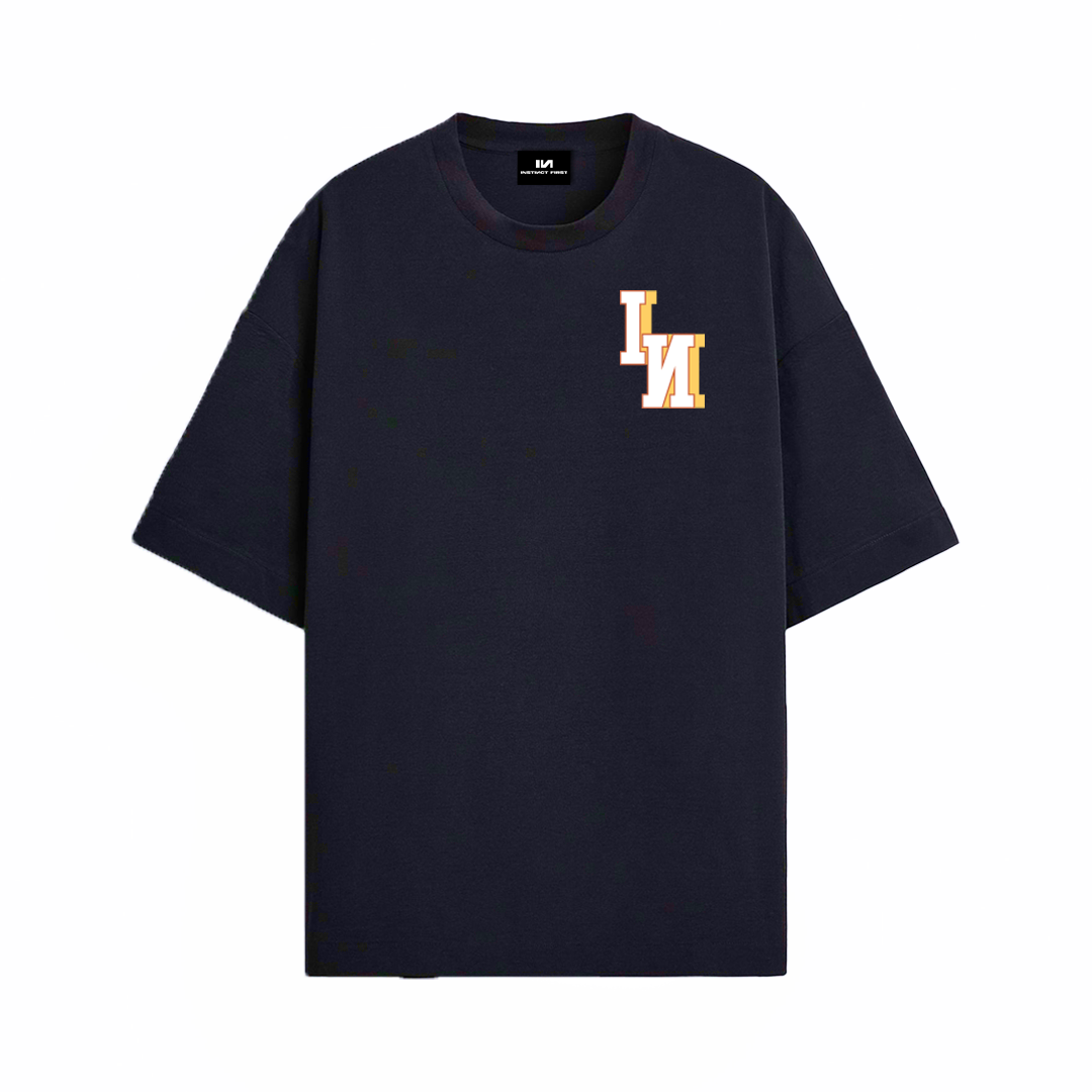 Bold IN - Oversized T-shirt (Navy Blue) by Instinct First