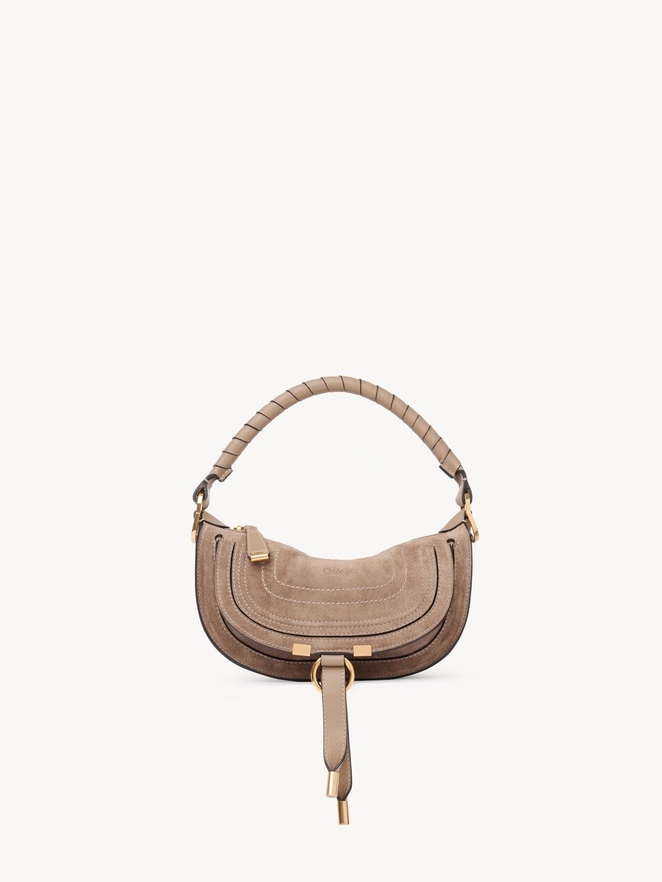 CHLOE Mini Marcie shoulder bag in suede leather Boyish Brown by CHLOE