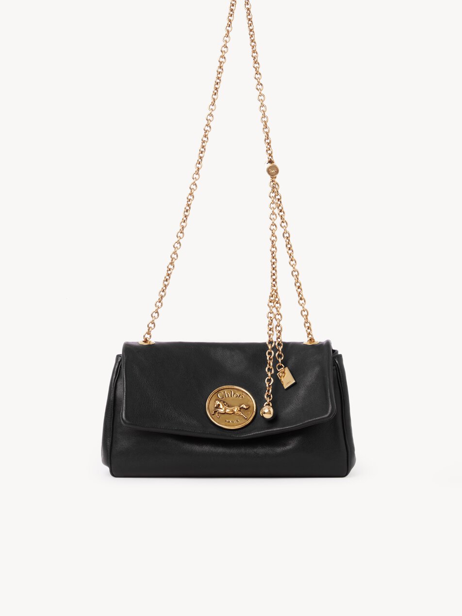CHLOE Heritage shoulder bag in grained leather Black by CHLOE