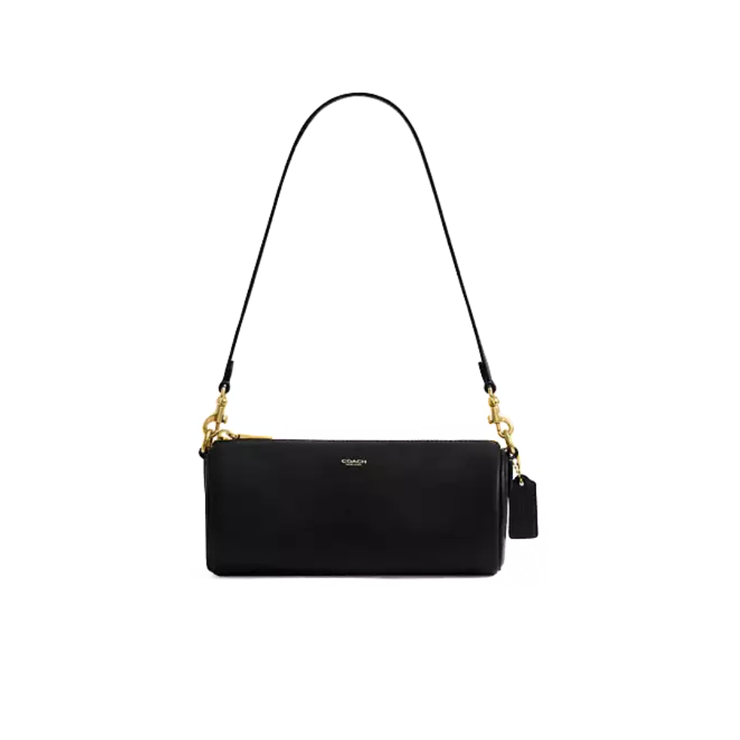 Coach Barrel Bag natural grain leather Brass Black by COACH