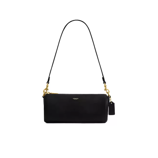 Coach Barrel Bag natural grain leather Brass Black by COACH