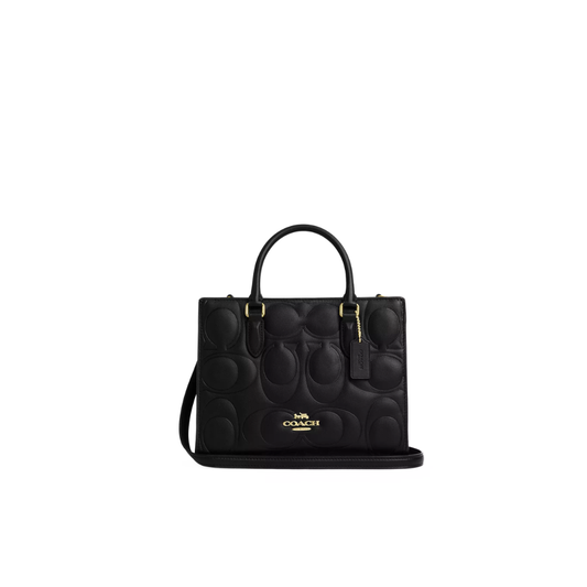 Coach Maggie Small Tote Bag In Signature Leather Black by COACH