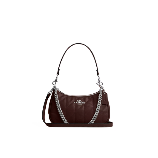 Coach Teri Shoulder Bag With Quilting Silver Maple by COACH