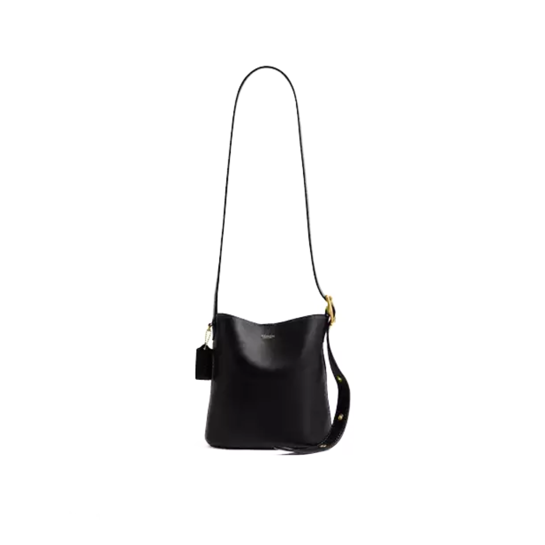 Coach Bleecker Bucket Bag 21 smooth leather Brass Black by COACH