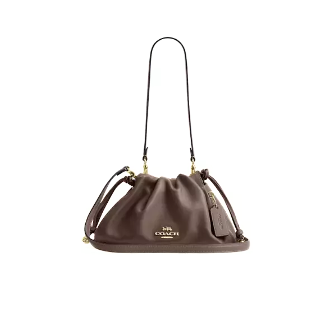 Coach Faye Shoulder Bag smooth leather Gold Dark Stone by COACH