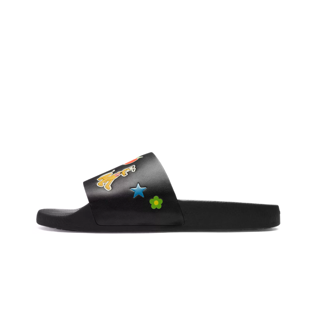 COACH Slide Disney X Coach Slide With Sticker Print Black Multi Silver by COACH SNEAKER