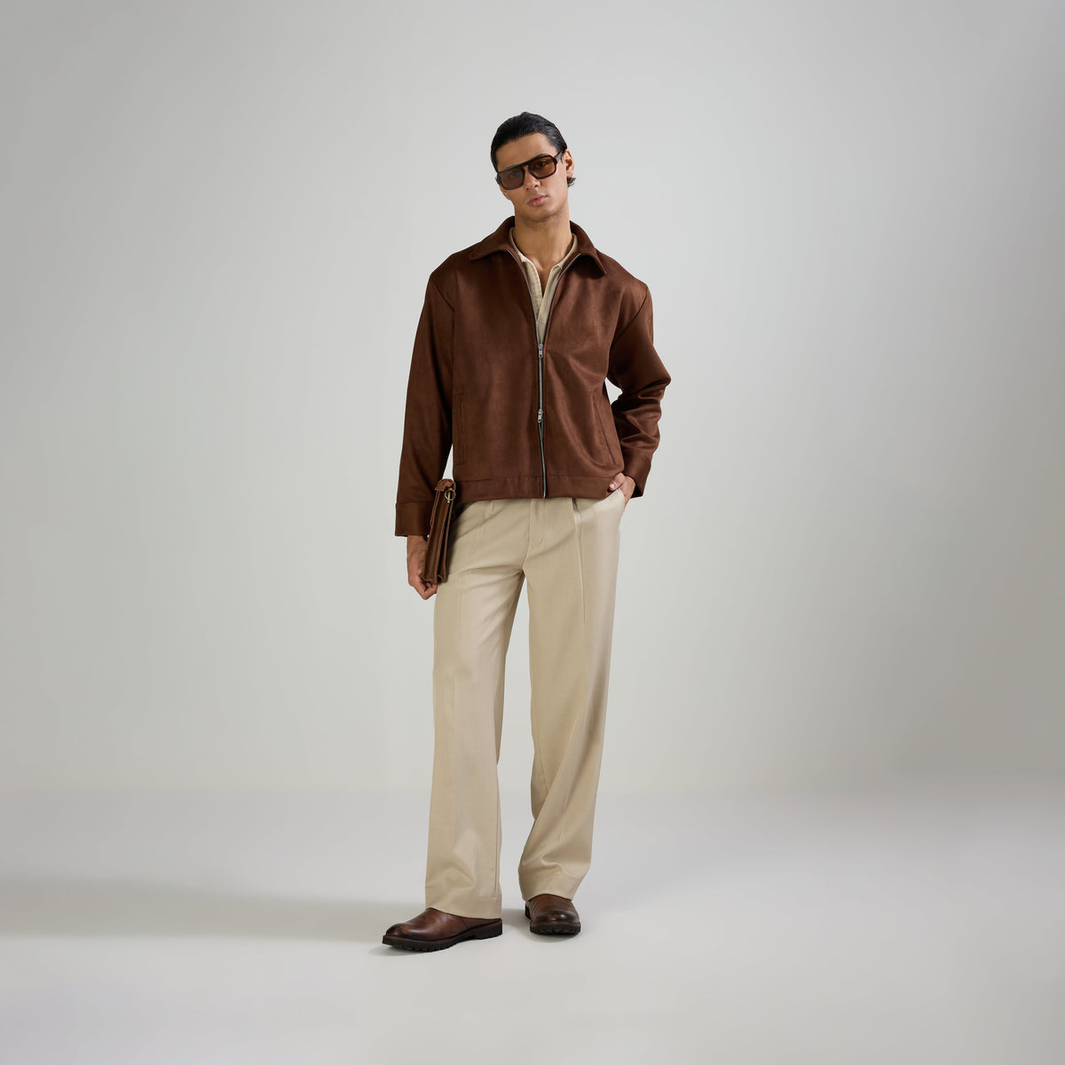 CLASSIC PLEATED TROUSERS - CREAM by Warping Theories